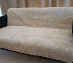 Дивандек накидка на диван велюровая 180/210 Геометрия ,слоновая кость