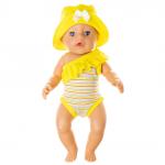 Купальник с жёлтой панамой для куклы Baby Born ростом 43 см