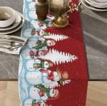 Дорожка столовая "Снеговики" 45*150 см хлопок 100%