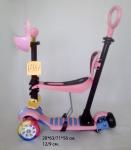 Самокат арт. 17387F" 3-х колесный, 5 в 1, свет. муз, в кор."