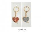 Брелок арт. 60-88 Сердце с цепочкой стразы металл (12 шт.) в пак.