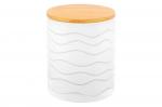 Банка д/хранения 1,6 л 13*13*16 см "Айсберг волны" с дер. крышк. с сил. упл.