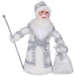 140-316 кукла дед мороз серебряный высота=40 см в упаковке