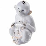 Обезьяна с долларом h=9 см. (в ассорт. -белый, бежевый) (фарфор)