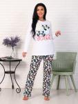 Пижама с брюками, футер с начесом, "Панды" (877-1)
