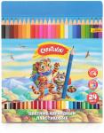 Карандаши цветные 24 цвета Creativiki шестигранные пластик ЦКП24КР
