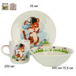 Набор посуды 3 предмета Тигренок / C699# /уп6/12/ УПАКУЙ САМ ПРОМО АКЦИЯ