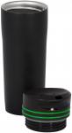 Термокружка Innsbruck-380, колба нерж.сталь, 0,38 л, черная с зеленой полосой, арт.60254 Master House