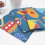 Набор вафельных полотенец 3 шт 35/75 см 431/1 Кухня цвет синий