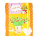 Набор вафельных полотенец 3 шт 449/3 Тюльпаны цвет оранжевый