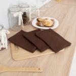 Набор вафельных полотенец Премиум 3 шт 45/70 см 896 темно-коричневый
