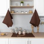 Набор вафельных полотенец Премиум 3 шт 45/70 см 896 темно-коричневый