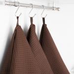 Набор вафельных полотенец Премиум 3 шт 45/70 см 896 темно-коричневый