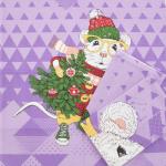 Набор вафельных полотенец 3 шт 45/60 см 3028-4 Мышиный король