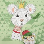 Набор вафельных полотенец 3 шт 45/60 см 3028-2 Мышиный король