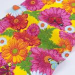 Полотенце вафельное 394/3 Герберы цвет желтый