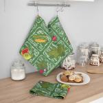 Набор вафельных полотенец 3 шт 35/75 см 3022-2 Фреш-бар цвет зеленый