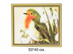 Алмазная мозаика арт. HWA3019 Птица в цветах 40х50 полная выкладка на подрамнике