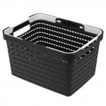 "Домашняя мода" Корзина пластмассовая "Береста" 30х22,5см h18см, съемные ручки, графит (Китай)