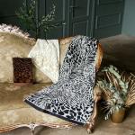 "Missoni-3023" Полотенце махровое 70х140см, плотность 375гр/м2, 100% хлопок, велюр, черный/коричневый, Bolangde (Китай)