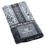 "Missoni-3025" Полотенце махровое 50х90см, плотность 375гр/м2, 100% хлопок, велюр, серый (синий), Bolangde (Китай)