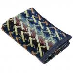 "Missoni-3002" Полотенце махровое 50х90см, плотность 375гр/м2, 100% хлопок, велюр, синий, Bolangde (Китай)