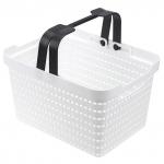 "Домашняя мода" Корзина пластмассовая "Береста" 30х22,5см h18см, съемные ручки, белый (Китай)