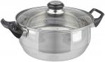 Кастрюля с крышкой BAK-S-04, 3,9 л, 0,3 мм, ручки бакелит, одинарное дно, нерж. сталь 985889 Mallony