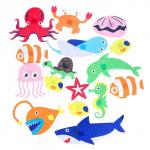 Бизиборд на стену из фетра «Морские жители» 25 деталей на липучке, размер поля — 105 ? 75 см