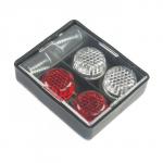 Катафот-саморез номерного знака "ГЛАВДОР" отражающий, красно-белый, набор 4 шт.