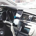 Держатель в дефлектор раздвижной 60 мм - 95 мм на прищепке, синий