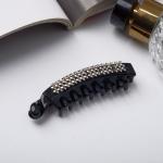 Банан для волос "Белла" 7,5 см, серебристо-чёрный