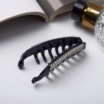 Банан для волос "Белла" 7,5 см, серебристо-чёрный