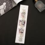 Аксессуар для волос "Альба" трехлистник, 23.5х2,5 см, серебристо-белый