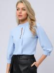 Блуза голубая с пышными рукавами