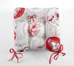 Рождество 1 подушка декор. (на стул) 40*40*6 из рогожки 902