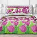 Комплект наволочек 40*40 см (2 шт.), бязь "Люкс"(220) (Весенние тюльпаны)