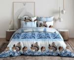 Комплект постельного белья "Белочки"-голуб. бязь хлопок 100% 1, 5 сп.