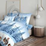 Комплект постельного белья "Белочки"-голуб. бязь хлопок 100% 1, 5 сп.