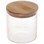 Банка для продуктов стеклянная 650мл "Хай-Тек" с бамбуковой крышкой 10*11см