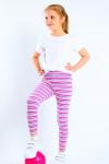 Бриджи в полоску для девочки розового цвета