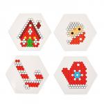 Аквамозаика «Дед мороз с домиком», брелки, в пакете