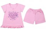 Пижама для девочки розового цвета "Сердце"