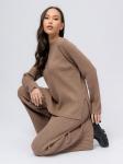 ****Джемпер трикотажный коричневого цвета свободного кроя с длинными рукавами