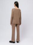 ****Джемпер трикотажный коричневого цвета свободного кроя с длинными рукавами