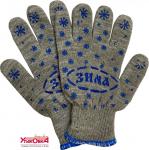 Перчатки х/б ПВХ двухслойные "Комби" черные зимние, 5 пар