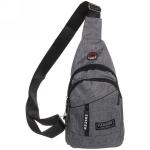 Сумка - мессенджер  "Element - hit", цвет серый, два отделения, 30*17*5см