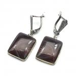 Серьги агат ботсвана " Прямоугольник " 15*20мм.