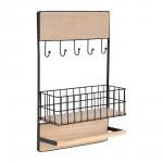 QWERTY Подвесная полка-вешалка с корзиной, 32*12*50 см, черная