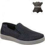 2030-14 т/син Слипоны для мальчиков (32-37)/12